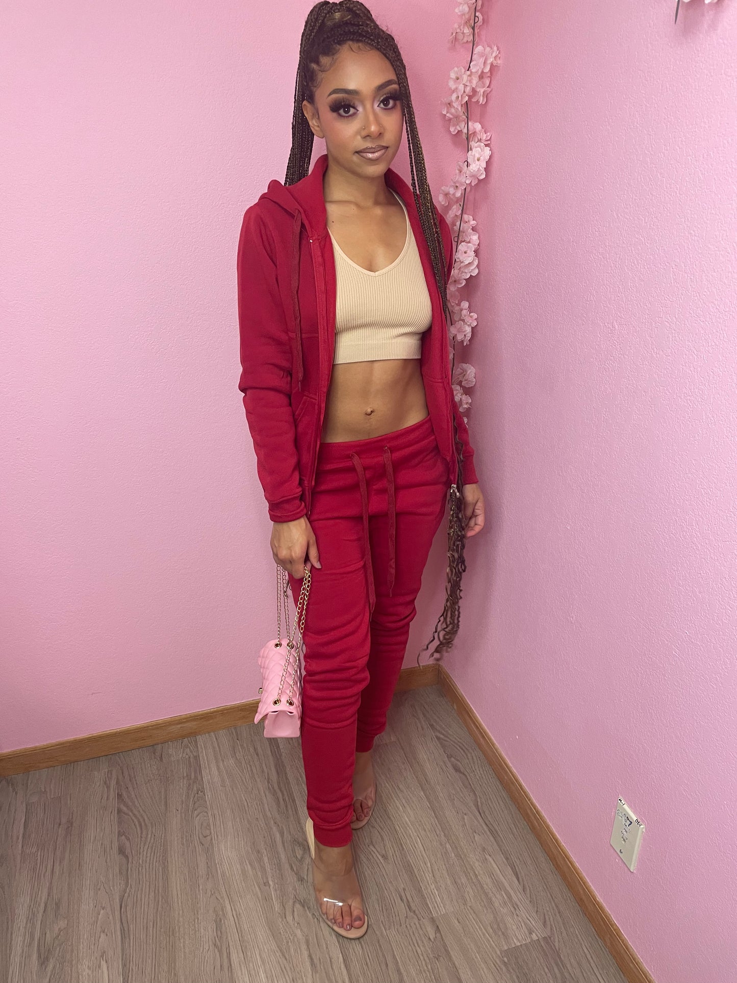 Make ‘Em Sweat Jogger Set - Red