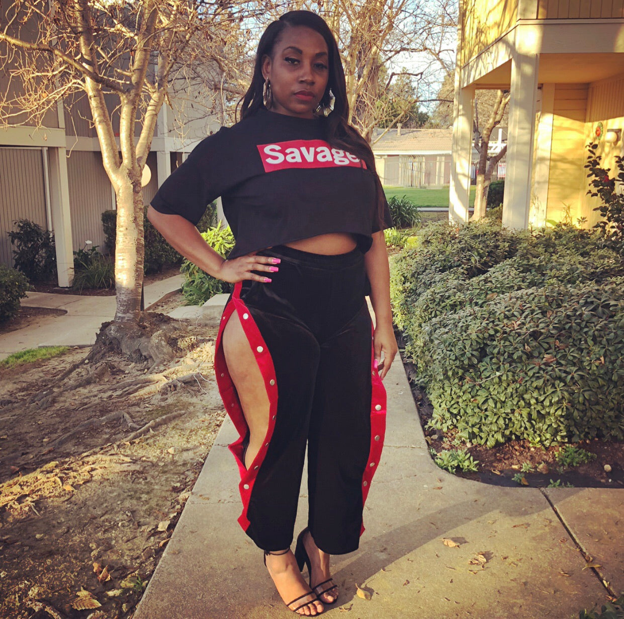 π» Savage Oversized Cut Off Crop Top T-Shirt π»