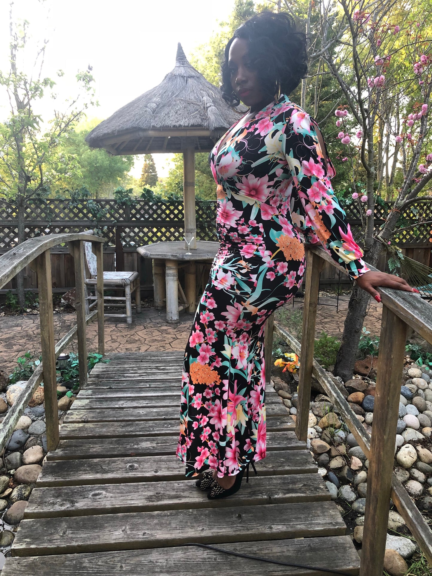💐Floral Plunging Maxi Dress💐